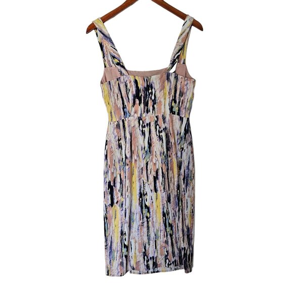 Aritzia Babaton Avenir Square Neck Sleeveless Midi Dress size 4 Watercolors Thig - Picture 11 of 13